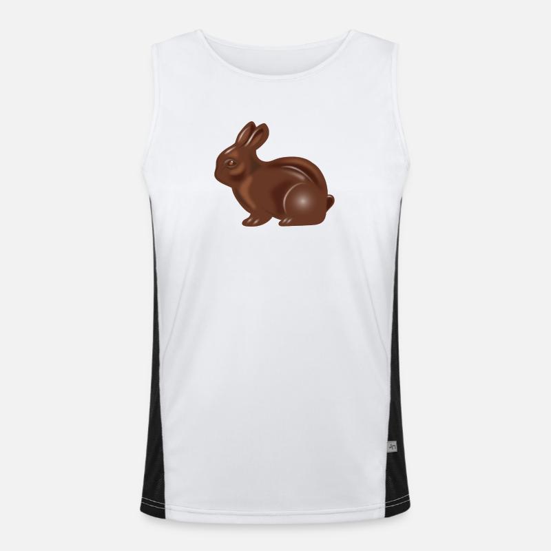 Classic chocolate Easter bunny motif Men's Functional Contrast Tank Top 