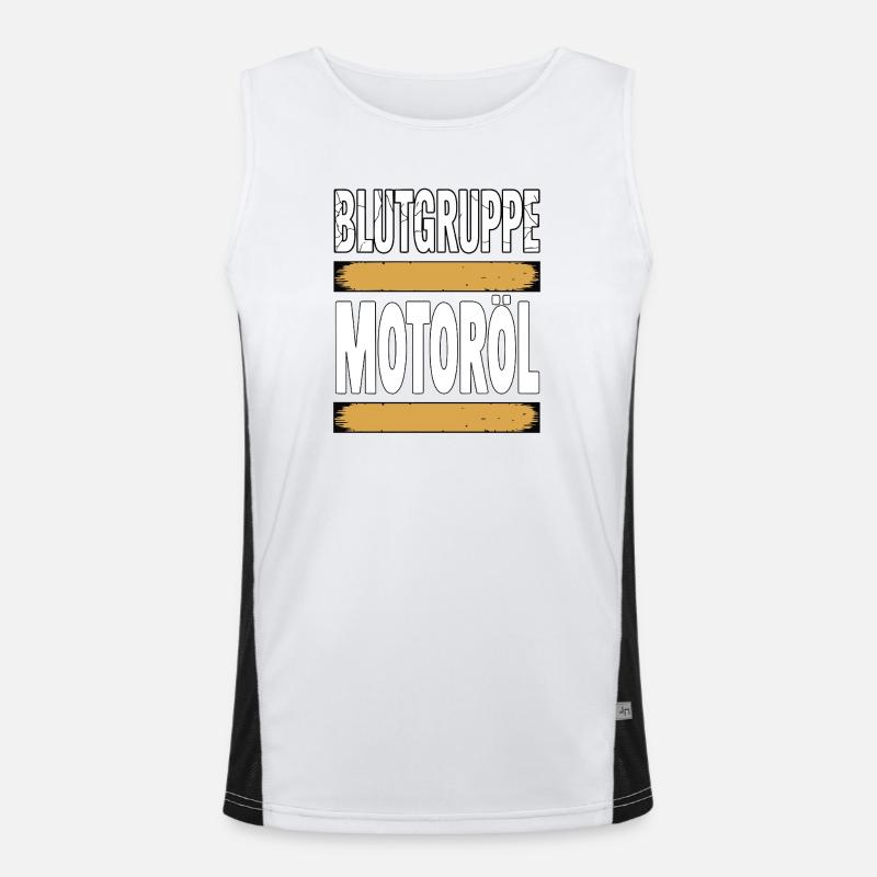 Blood Type Engine Oil Screwdriver Design Men's Functional Contrast Tank Top 