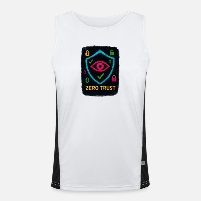 Cybersecurity: Zero Trust - Men's Functional Contrast Tank Top  - white/black