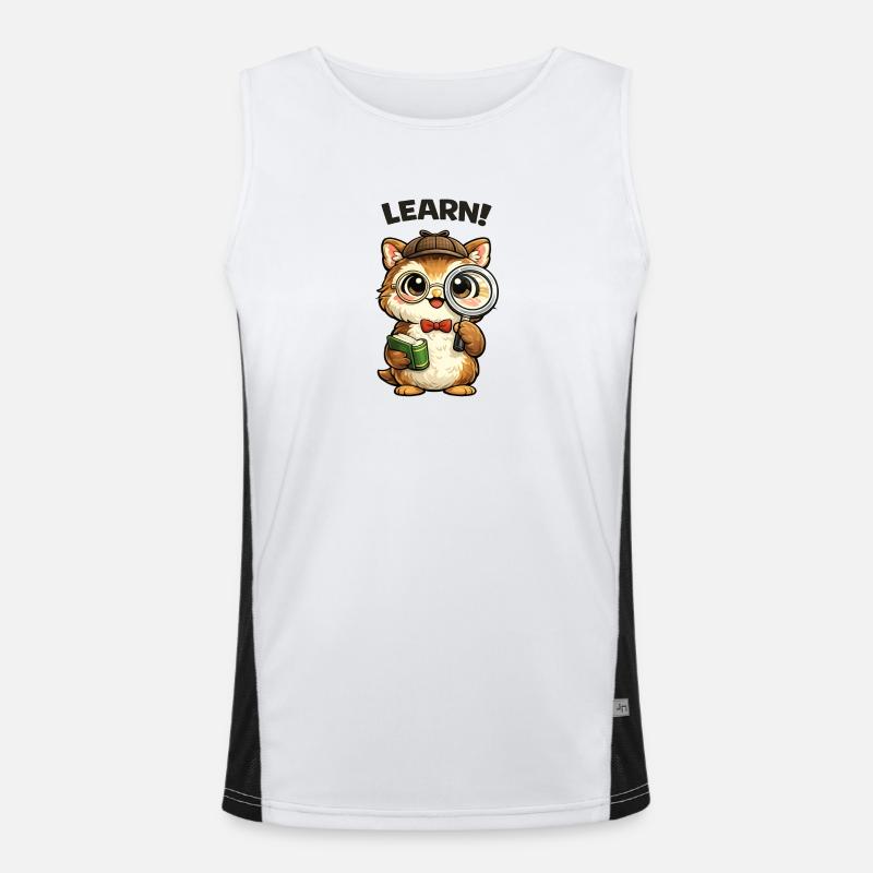 Learning Kitten Detective Men's Functional Contrast Tank Top 