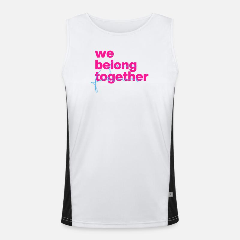 We belong together Neon Script Funktionelles Kontrast-Tank Top für Männer 