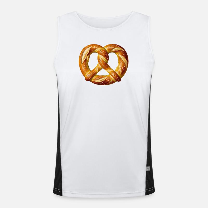 Brezel Bäcker Kostüm Backwaren Bäckerei Karneval  Funktionelles Kontrast-Tank Top für Männer 