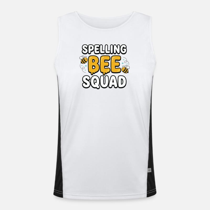 Spelling Bee Squad Cute Bee Team - Men's Functional Contrast Tank Top  - white/black