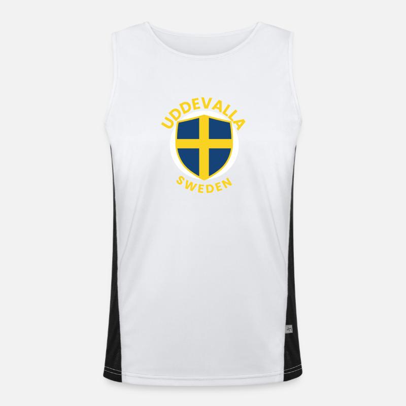 Uddevalla Schweden-Schilddesign Funktionelles Kontrast-Tank Top für Männer 