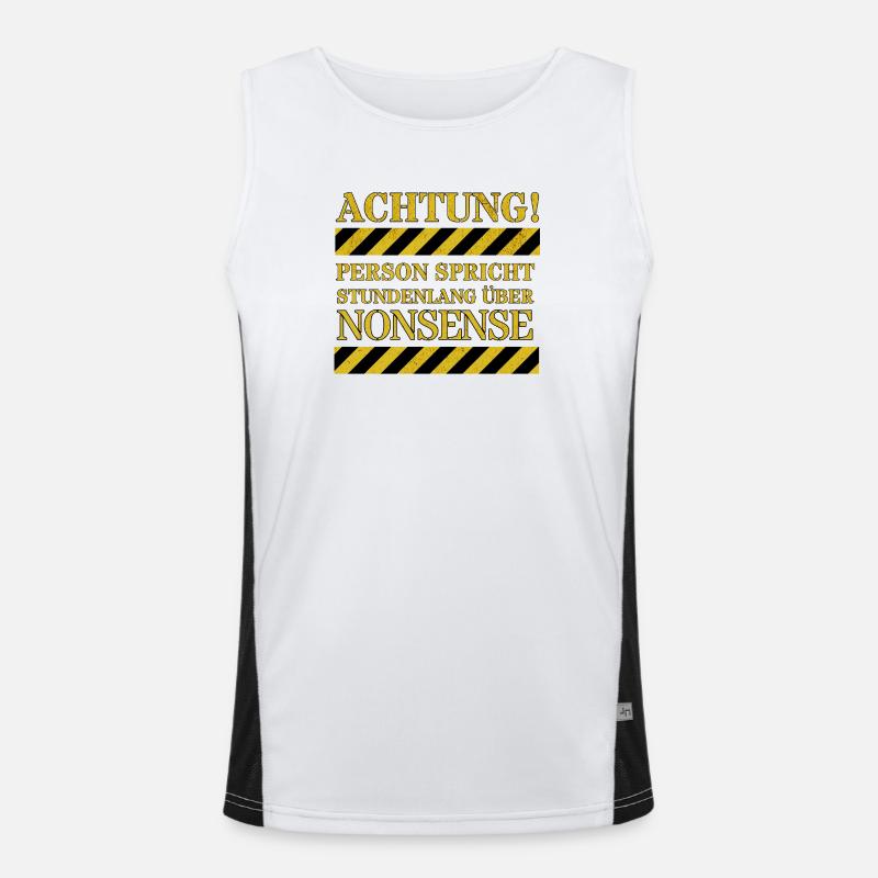 Warning: Person talks about nonsense for hours Men's Functional Contrast Tank Top 