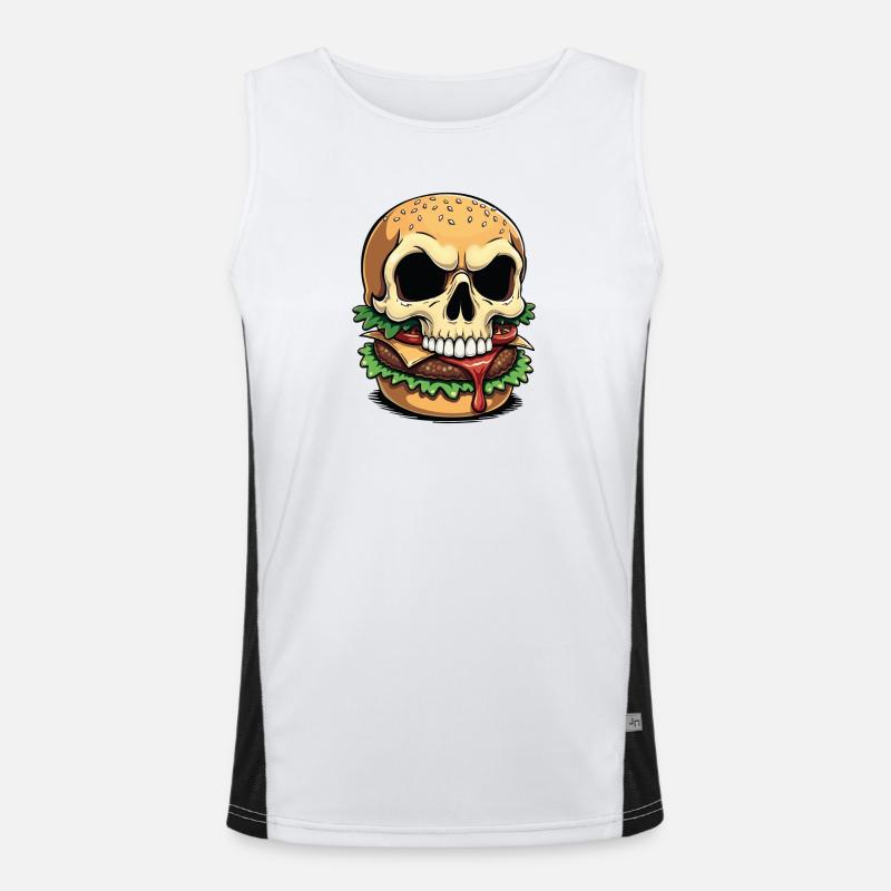 Skull Burger Popart Funktionelles Kontrast-Tank Top für Männer 