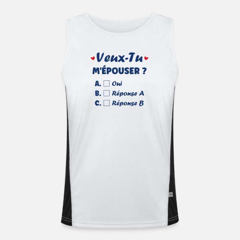 Will you marry me? Heart Challenge - Men's Functional Contrast Tank Top  - white/black