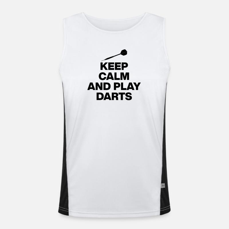KEEP CALM AND PLAY DARTS! 180 PFEILE Funktionelles Kontrast-Tank Top für Männer 