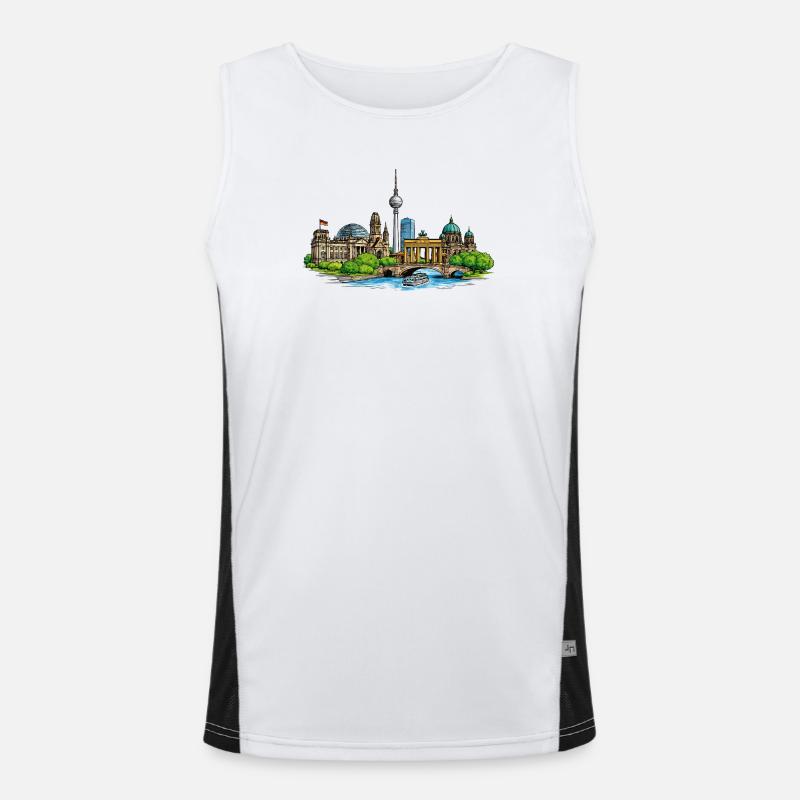 Berlin skyline Men's Functional Contrast Tank Top 