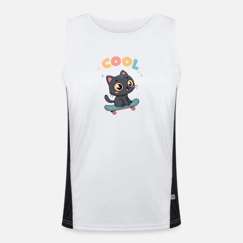Chat skateboard pastel Débardeur respirant contrasté Homme 