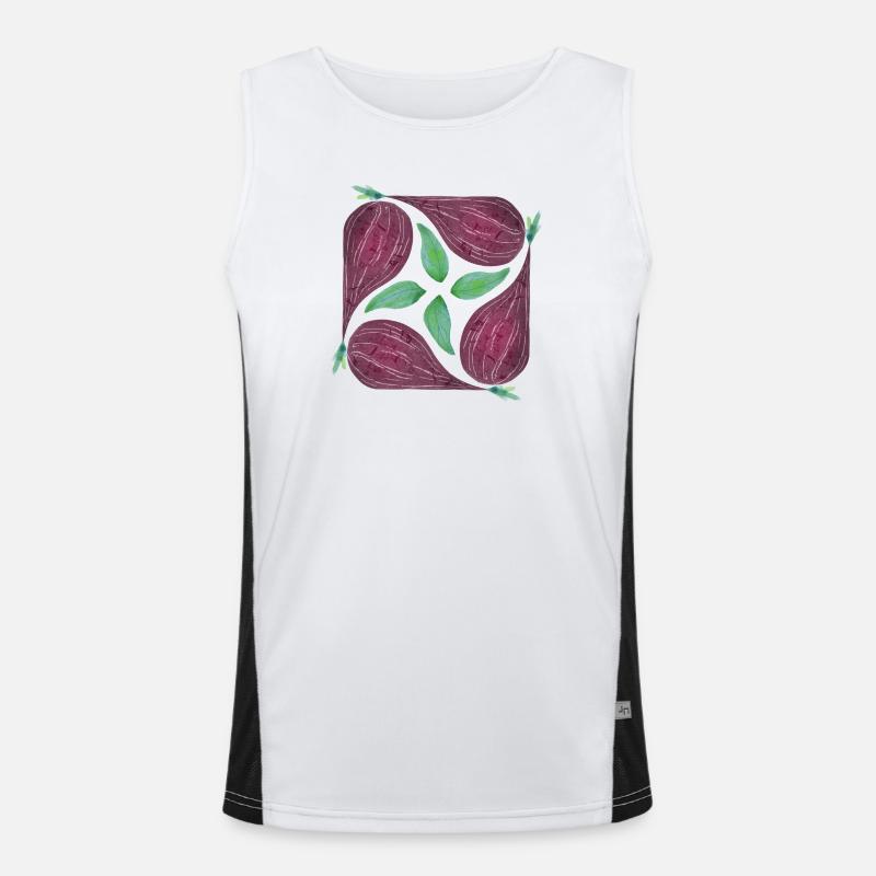 Red Onion Pattern Men's Functional Contrast Tank Top 