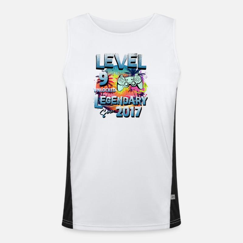 Level 9 years Unlocked since 2017 Birthday Men's Functional Contrast Tank Top 