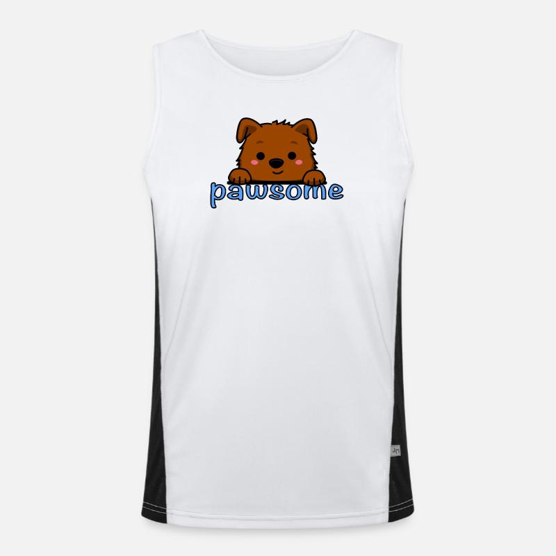 Pawsome! Funktionelles Kontrast-Tank Top für Männer 