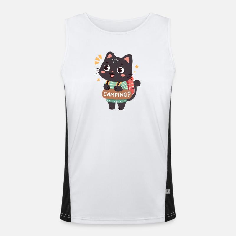 Buntes Camper-Kätzchen Funktionelles Kontrast-Tank Top für Männer 