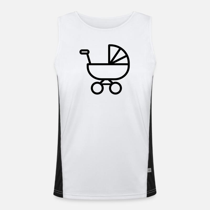 stroller_-1-stroller - Men's Functional Contrast Tank Top  - white/black