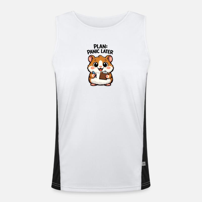 Plan: Panik Später Hamster Funktionelles Kontrast-Tank Top für Männer 