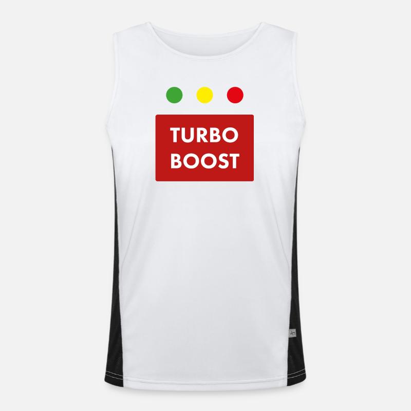 Turbo Boost Retro Text Men's Functional Contrast Tank Top 