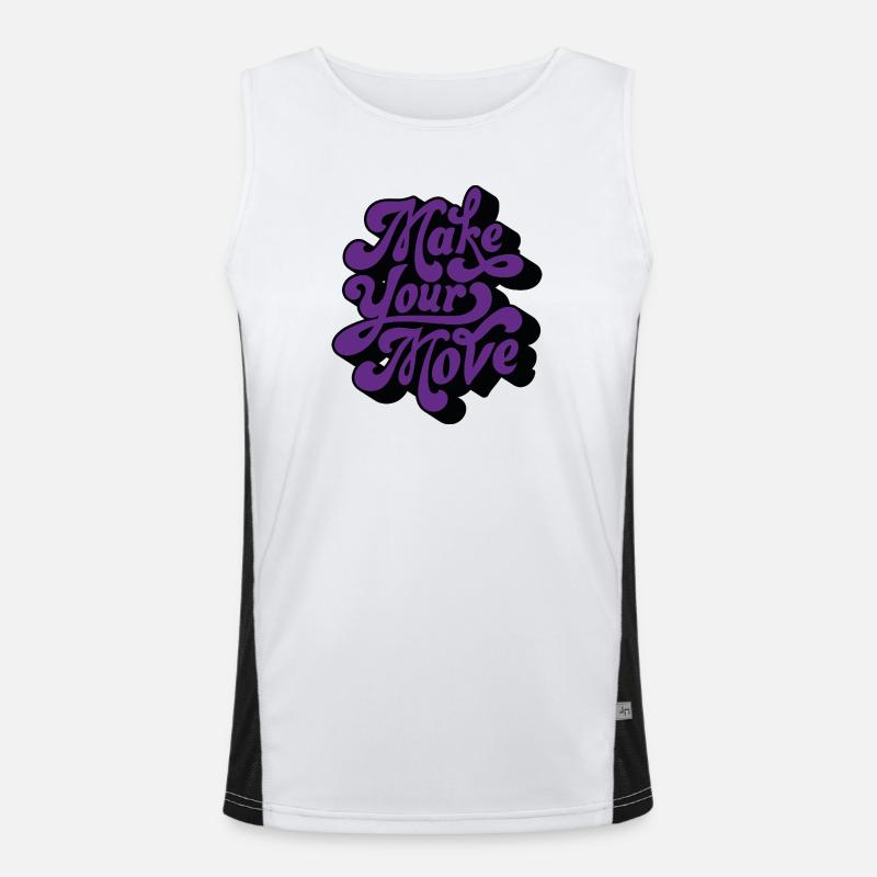 Make Your Move Retro Script Men's Functional Contrast Tank Top 