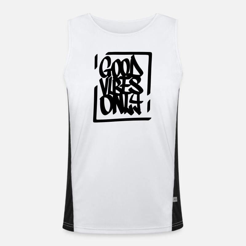 Gute Vibes Lebensmotto Funktionelles Kontrast-Tank Top für Männer 