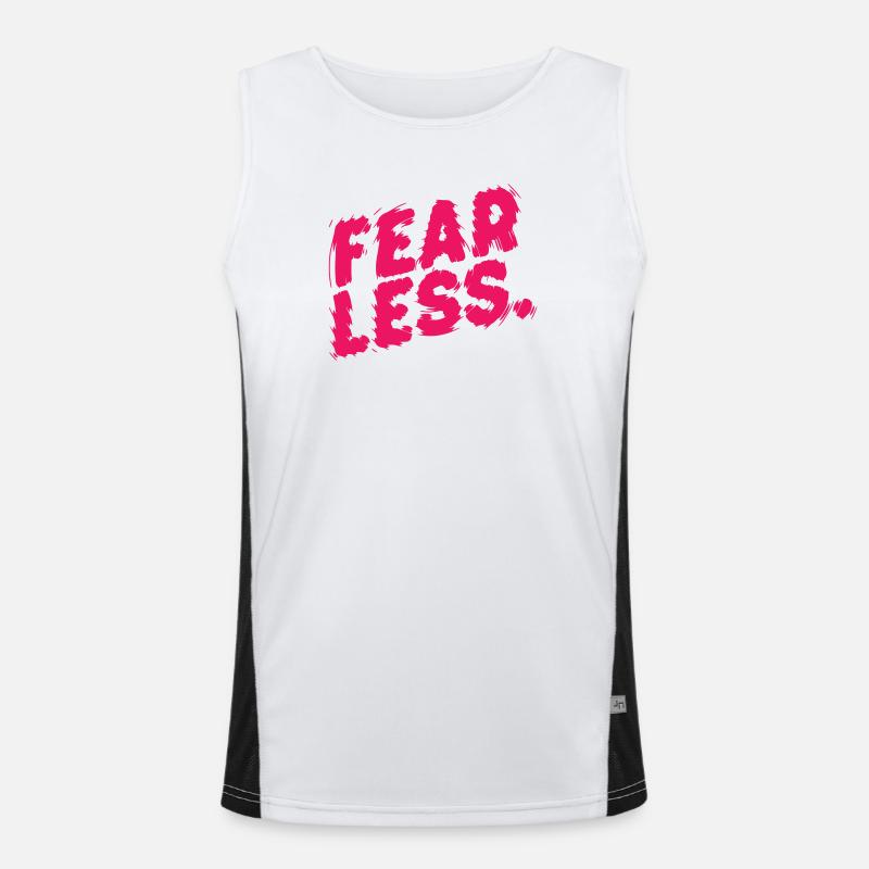 Furchtlose rosa Pinselbuchstaben Funktionelles Kontrast-Tank Top für Männer 