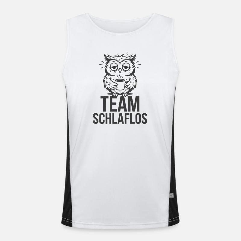 Team Sleepless – Tired Owl Men's Functional Contrast Tank Top 