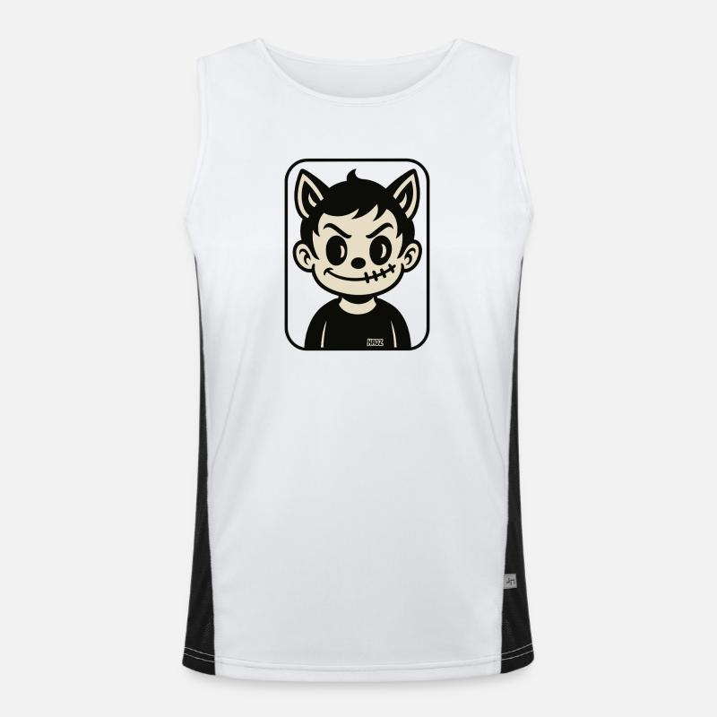 Stichwolf Maskottchen Funktionelles Kontrast-Tank Top für Männer 