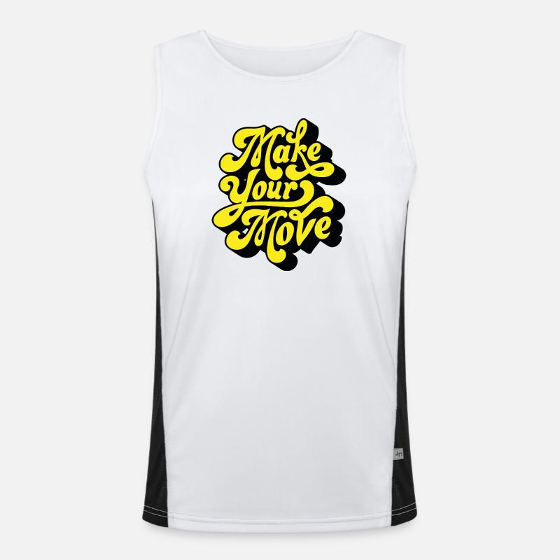 Make Your Move – Neon Script Men's Functional Contrast Tank Top 