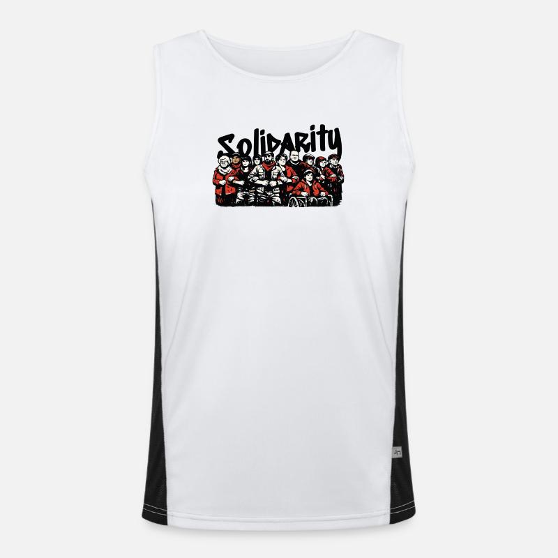 Solidarität der Gemeinschaft Antifaschistisch  Funktionelles Kontrast-Tank Top für Männer 
