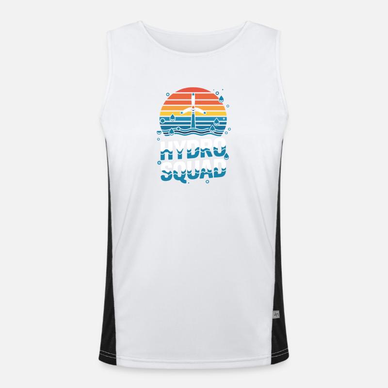 Hydro Squad Hydropower Team Renewable Energy - Men's Functional Contrast Tank Top - white/black