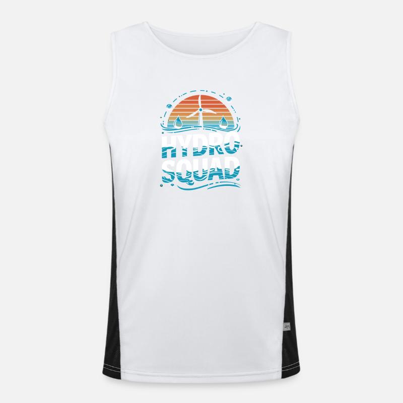 Hydro Squad Renewable Energy Hydropower Men's Functional Contrast Tank Top 