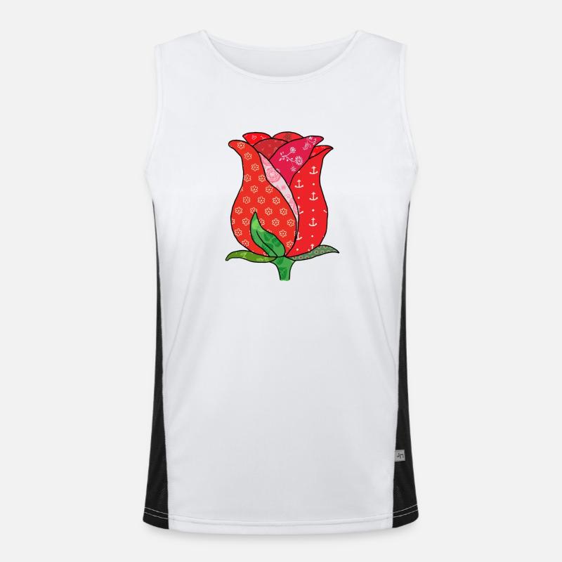 Musterrose Funktionelles Kontrast-Tank Top für Männer 