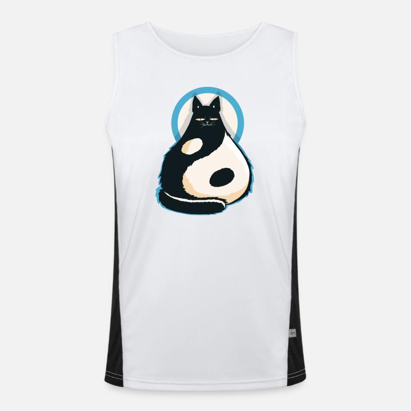 Chat-YinYang Funktionelles Kontrast-Tank Top für Männer 