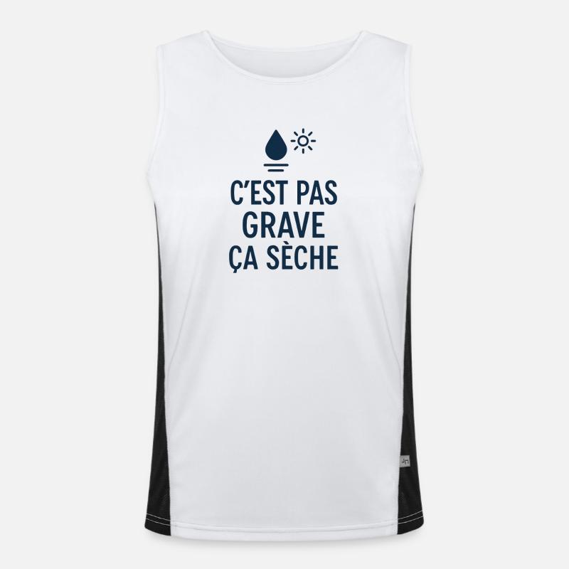 Marseille Humour C'est Pas Grave ça Sèche Sud Débardeur respirant contrasté Homme 
