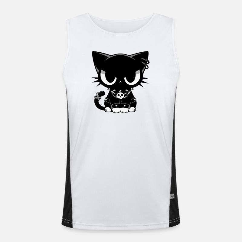 Goth Punk Cat Men's Functional Contrast Tank Top 