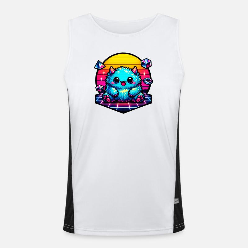 Neon-Puschelmonster Funktionelles Kontrast-Tank Top für Männer 