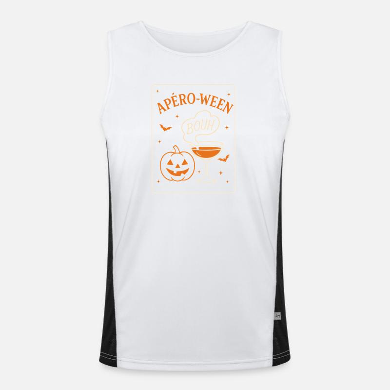 Aperitif-ween Pumpkin Humor Funktionelles Kontrast-Tank Top für Männer 