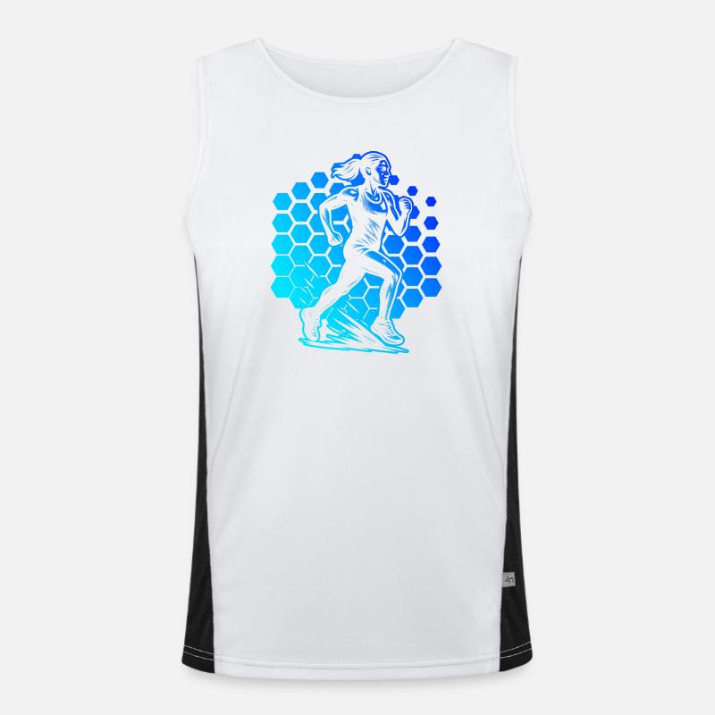 Klassisches Running Motiv Funktionelles Kontrast-Tank Top für Männer 