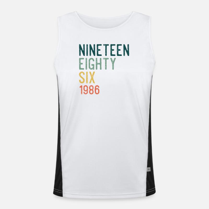 Nineteen Eighty-Six Retro Funktionelles Kontrast-Tank Top für Männer 