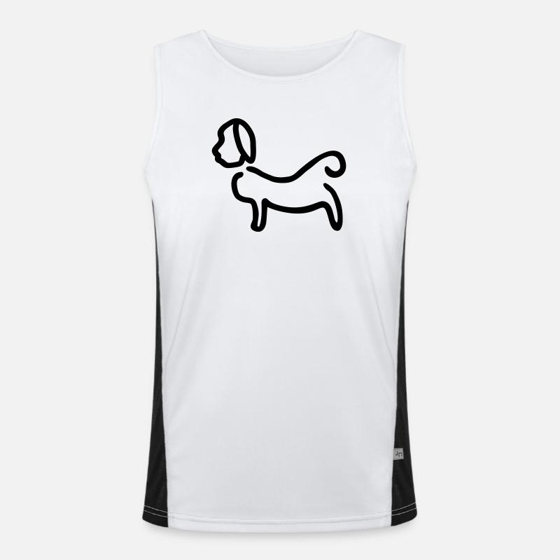 Hund_Silhouette Funktionelles Kontrast-Tank Top für Männer 