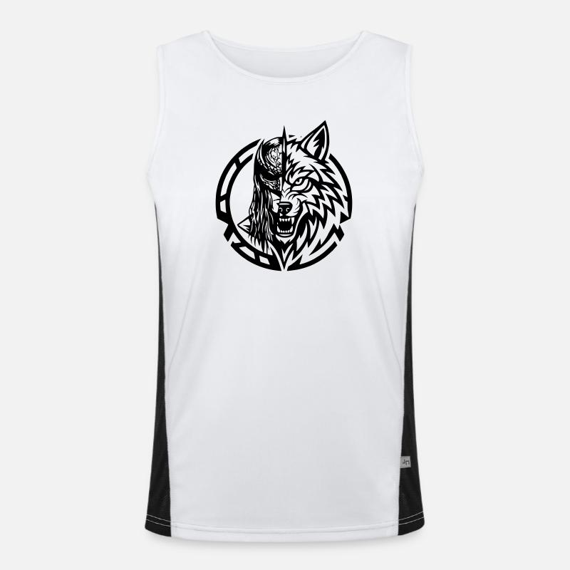 NoxstyllT5 - Men's Functional Contrast Tank Top  - white/black