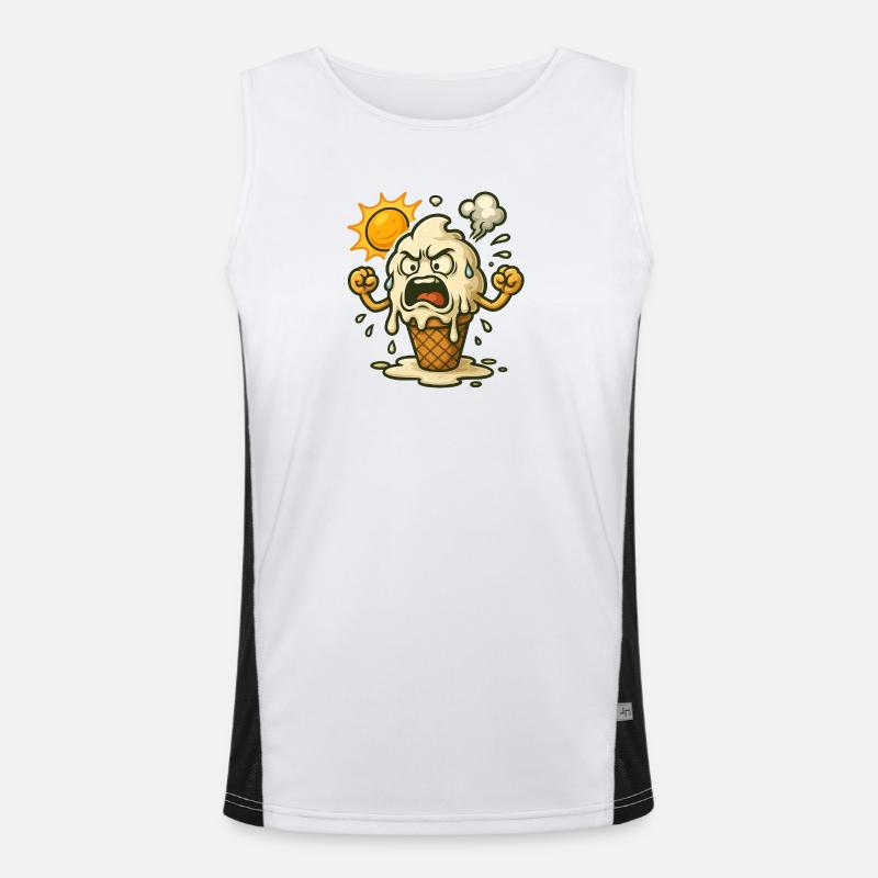 Wenn Eis bei Hitze ausrastet Funktionelles Kontrast-Tank Top für Männer 