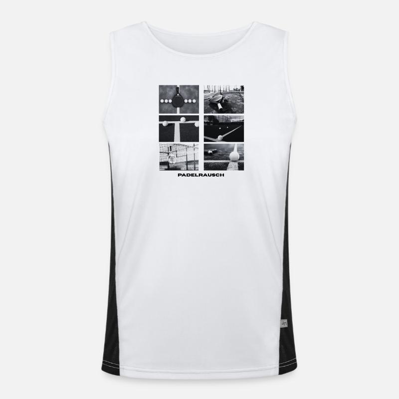Padelrausch Collage BW Funktionelles Kontrast-Tank Top für Männer 