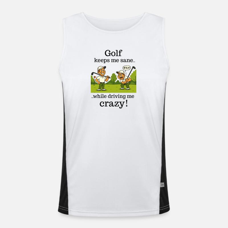 Golf - keeps me sane Men's Functional Contrast Tank Top 