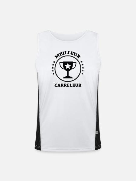 Best Tiler - Men's Functional Contrast Tank Top - white/black