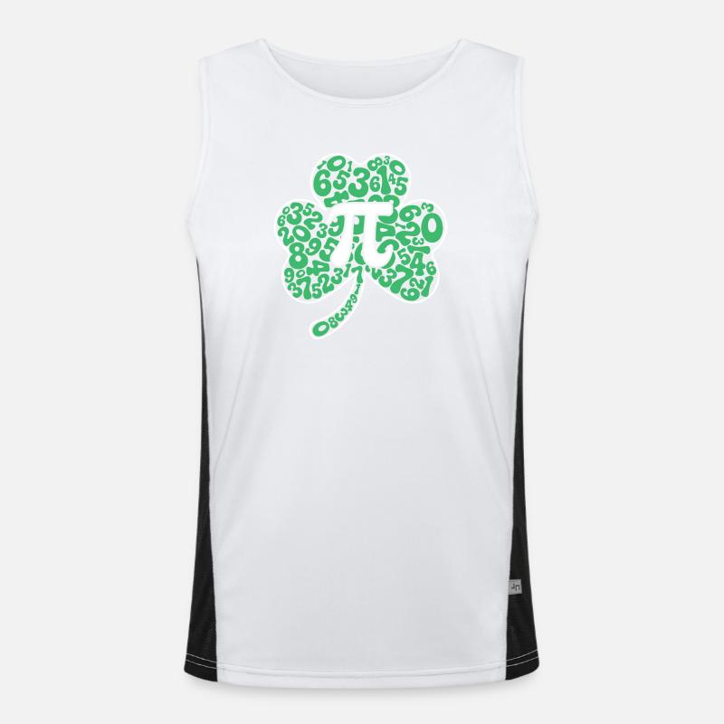 Shamrock Pi Symbol Pi Tag St. Patrick's Day Funktionelles Kontrast-Tank Top für Männer 