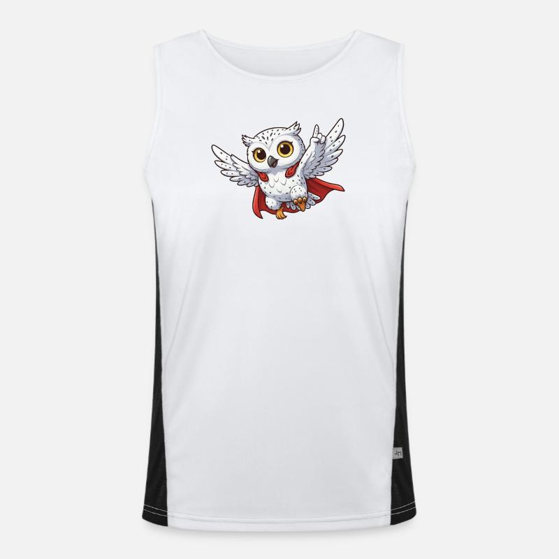 Coole Eule Motivationssprüche Held Schneeeule Funktionelles Kontrast-Tank Top für Männer 
