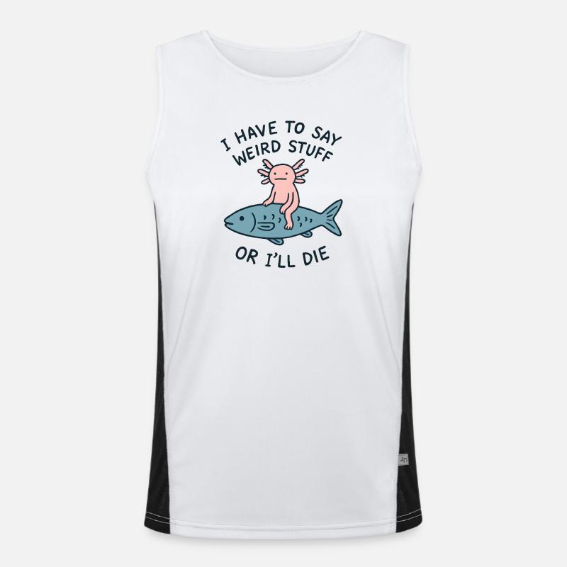 Axolotl Spruch Meme Humor Lustig Geschenkidee Funktionelles Kontrast-Tank Top für Männer 