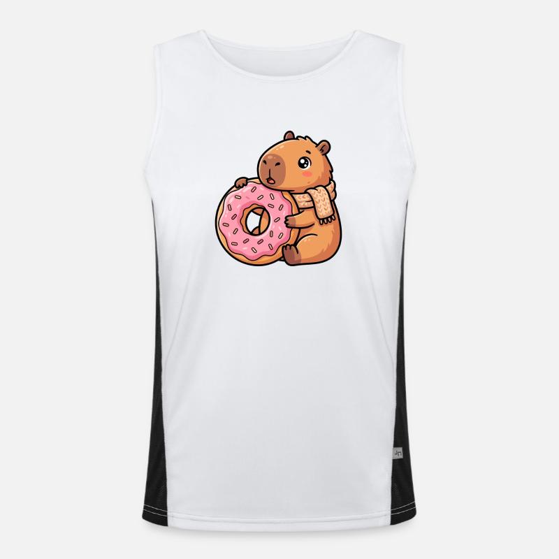 Capybara avec motif d’animal mignon et douillet Débardeur respirant contrasté Homme 
