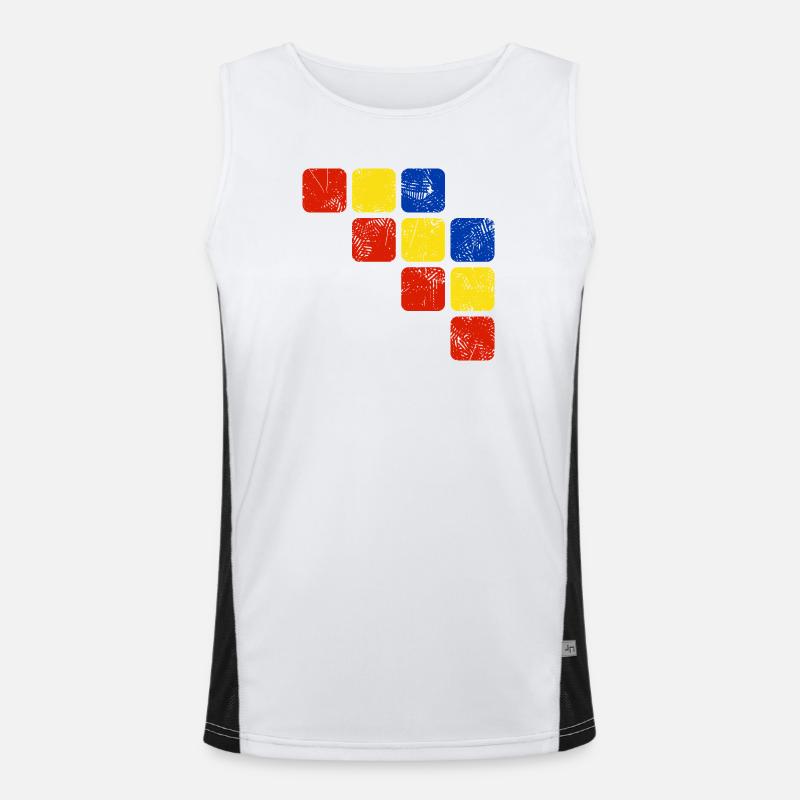 Farben Ornament Muster - Grundfarben Funktionelles Kontrast-Tank Top für Männer 