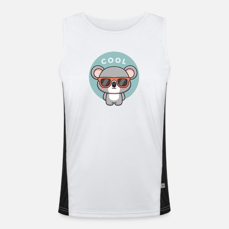 Koala Coole Bunte Gläser Funktionelles Kontrast-Tank Top für Männer 